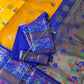 Pythani Border Yellow Blue Chanderi Saree
