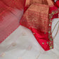 Pure Pattu Gadwal Cream Red Saree