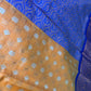 Yellow and Blue Semi Kuppdam Saree