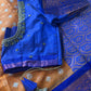 Yellow and Blue Semi Kuppdam Saree
