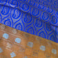 Yellow and Blue Semi Kuppdam Saree