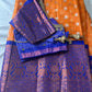 Yellow and Blue Semi Kuppdam Saree