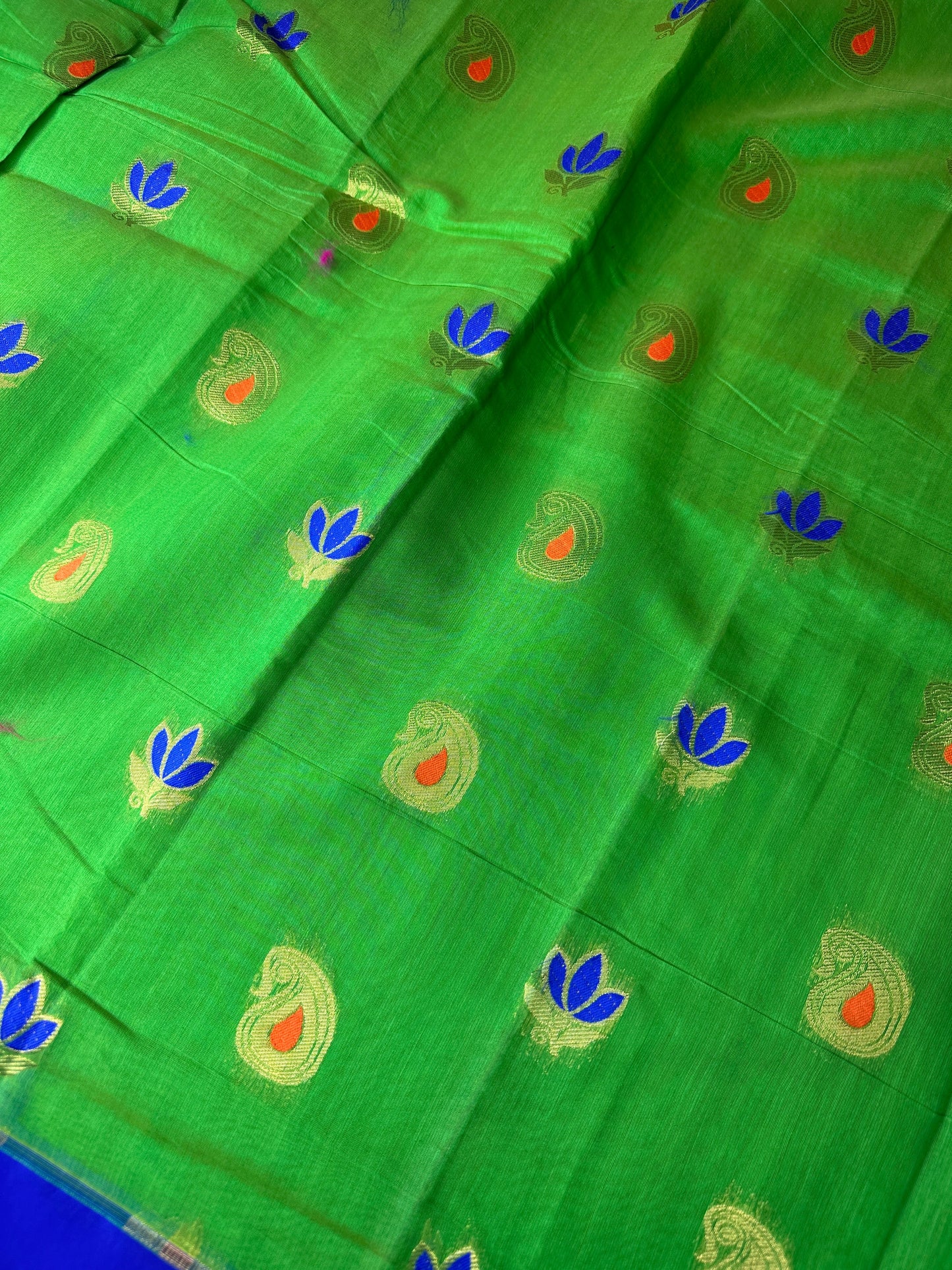 Green Chanderi Pythani Border Saree
