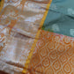 Venkatgiri Green Orange Semi Silk Saree