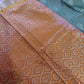 Venkatgiri Green Orange Semi Silk Saree
