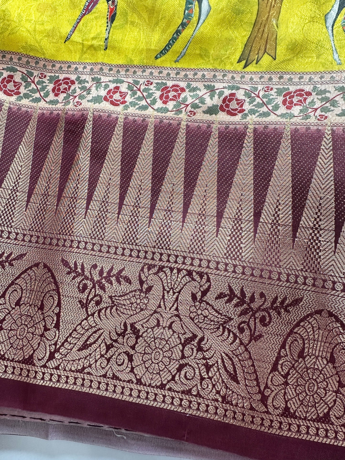 Green Soft Semi Silk Kalamkari Saree