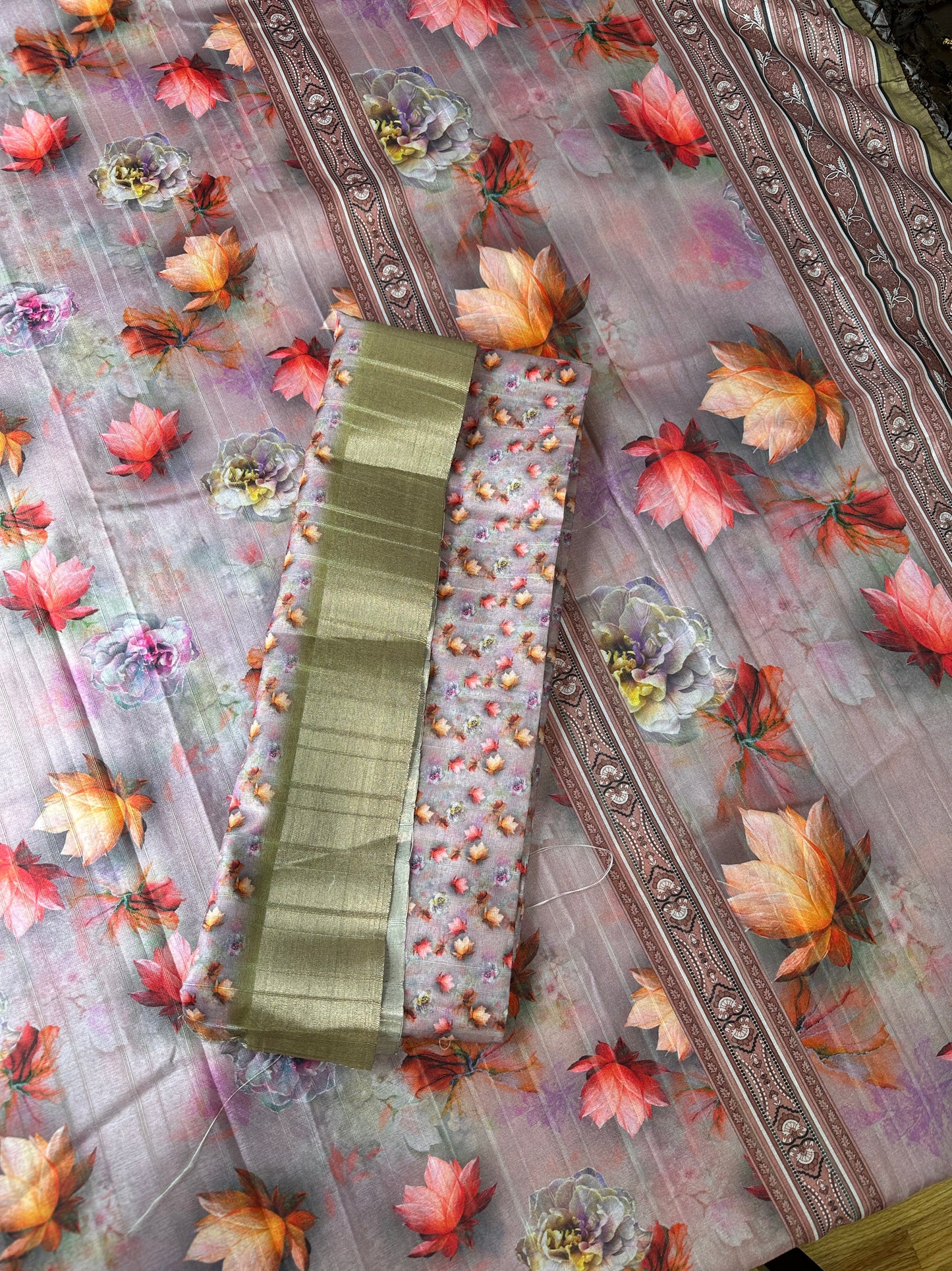Kalamkari Floral Semi Silk Saree
