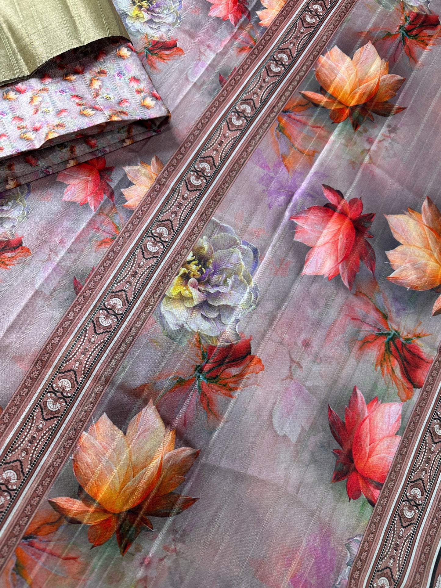 Kalamkari Floral Semi Silk Saree