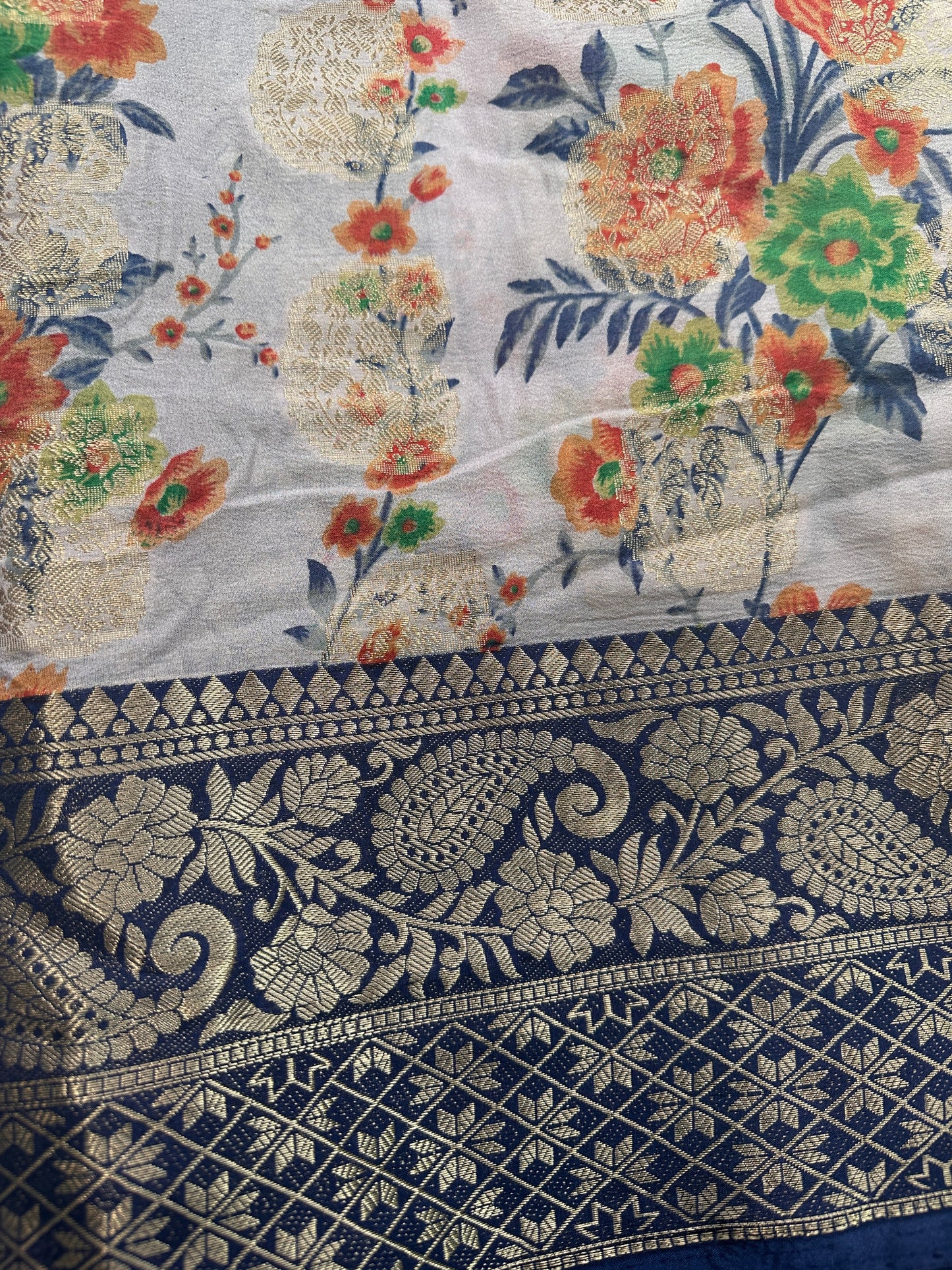 Semi Silk Linen Printed Saree