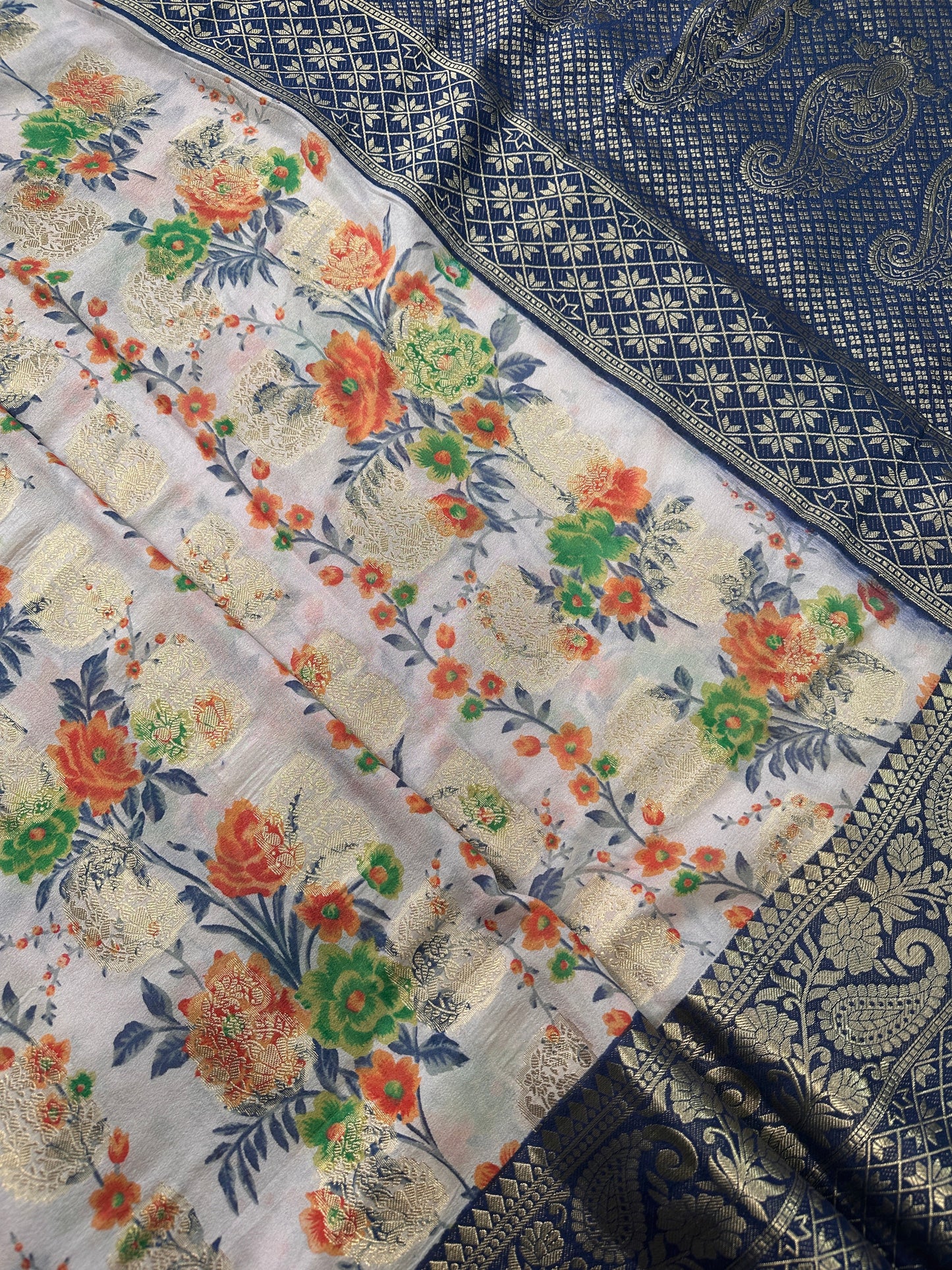 Semi Silk Linen Printed Saree