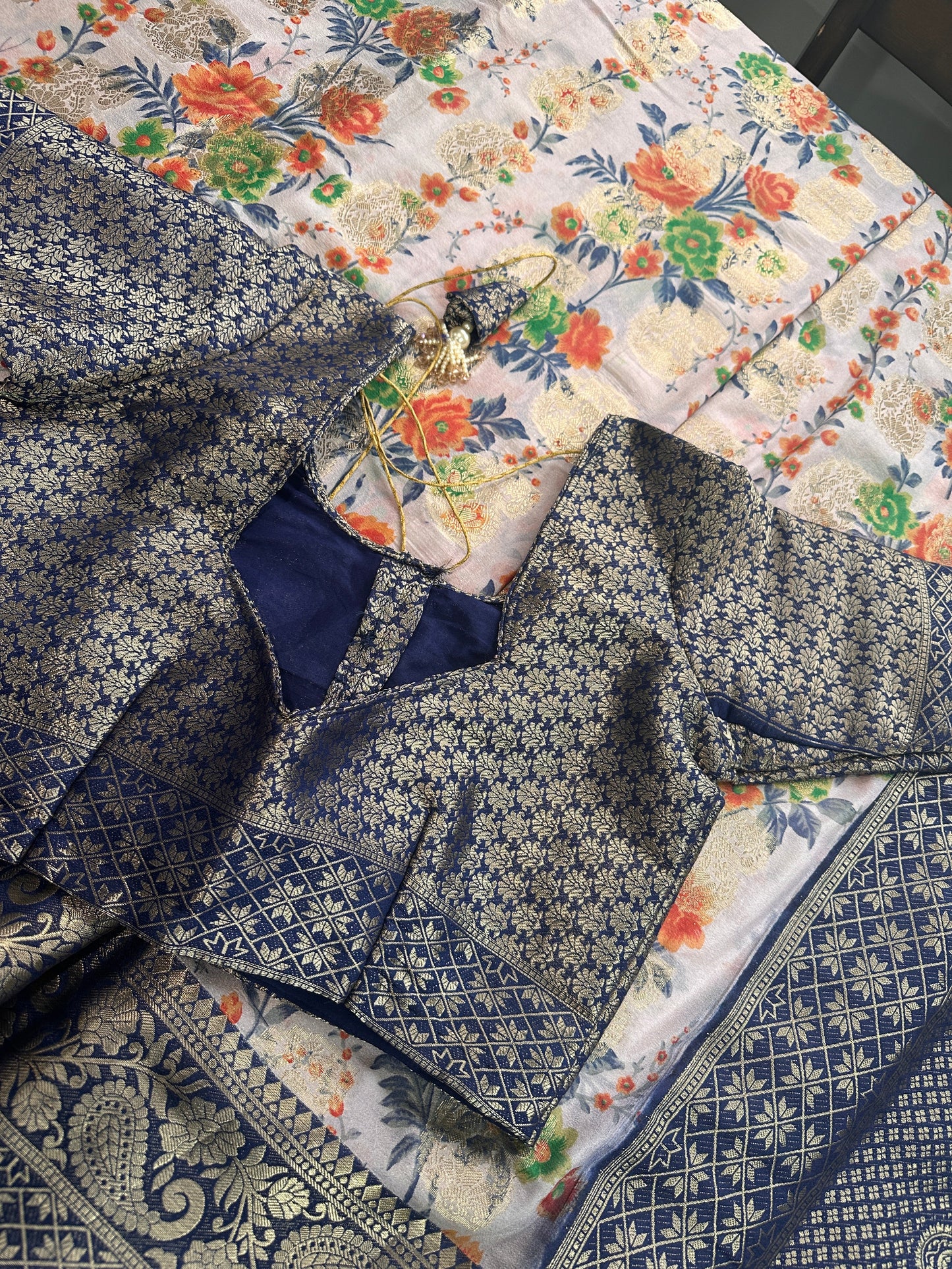 Semi Silk Linen Printed Saree