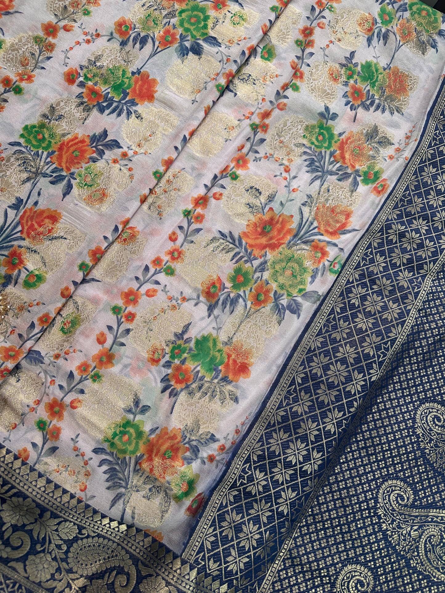 Semi Silk Linen Printed Saree
