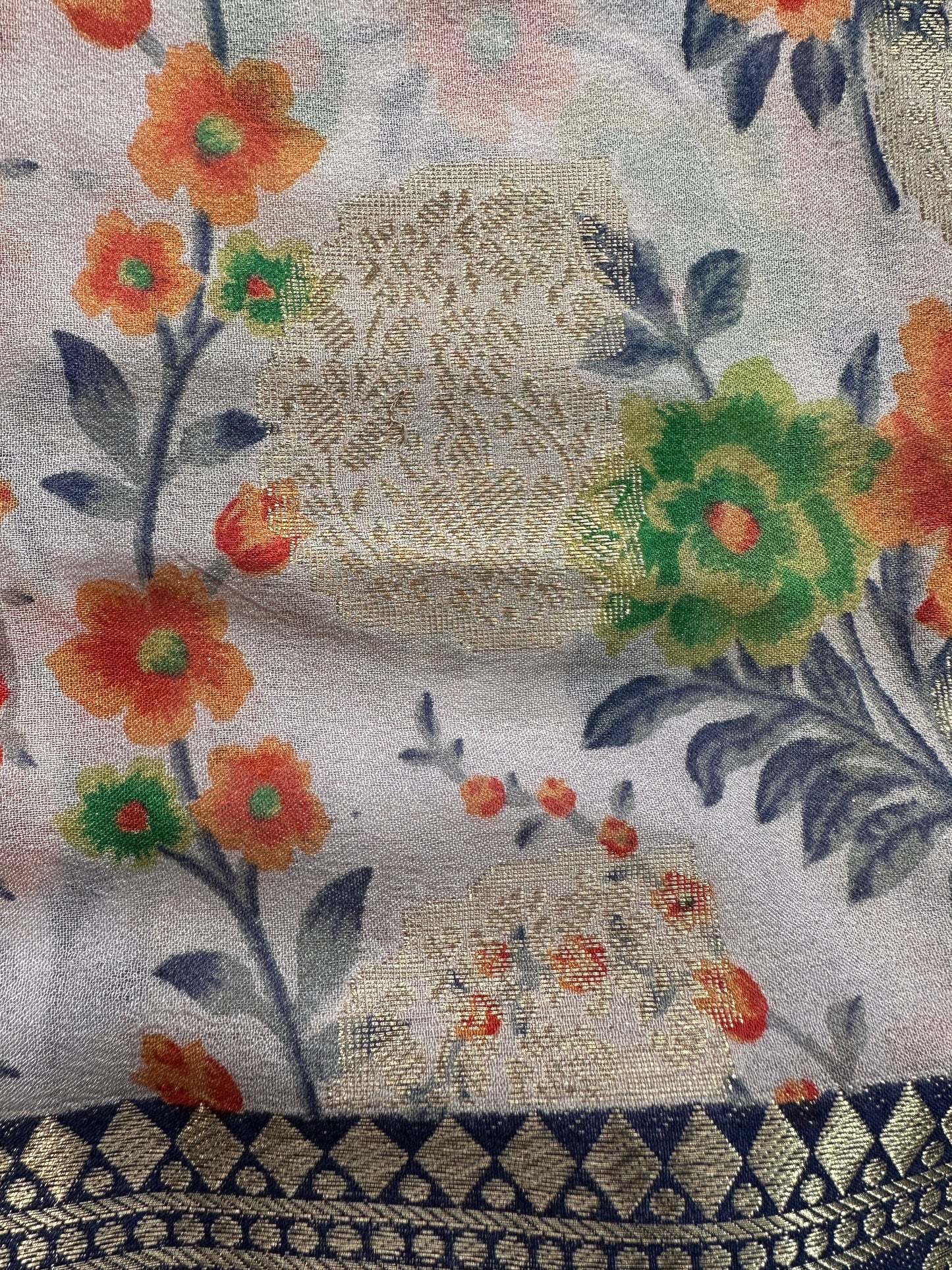 Semi Silk Linen Printed Saree