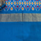 Brown Double Ikkat Pochampally Pure Silk with Pattu Border