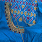 Brown Double Ikkat Pochampally Pure Silk with Pattu Border