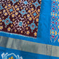 Brown Double Ikkat Pochampally Pure Silk with Pattu Border