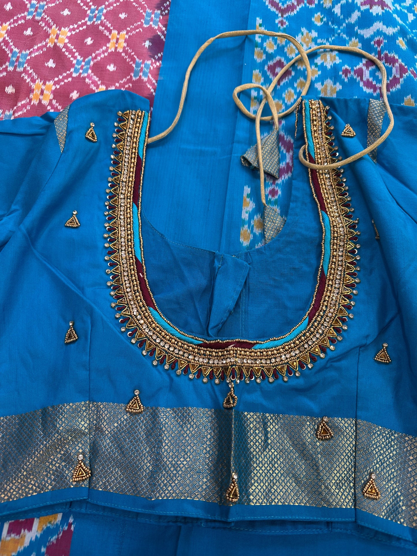 Pink Double Ikkat Pochampally Pure Silk