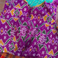 Green Double Ikkat Pochampally Pure Silk with High Neck Blouse