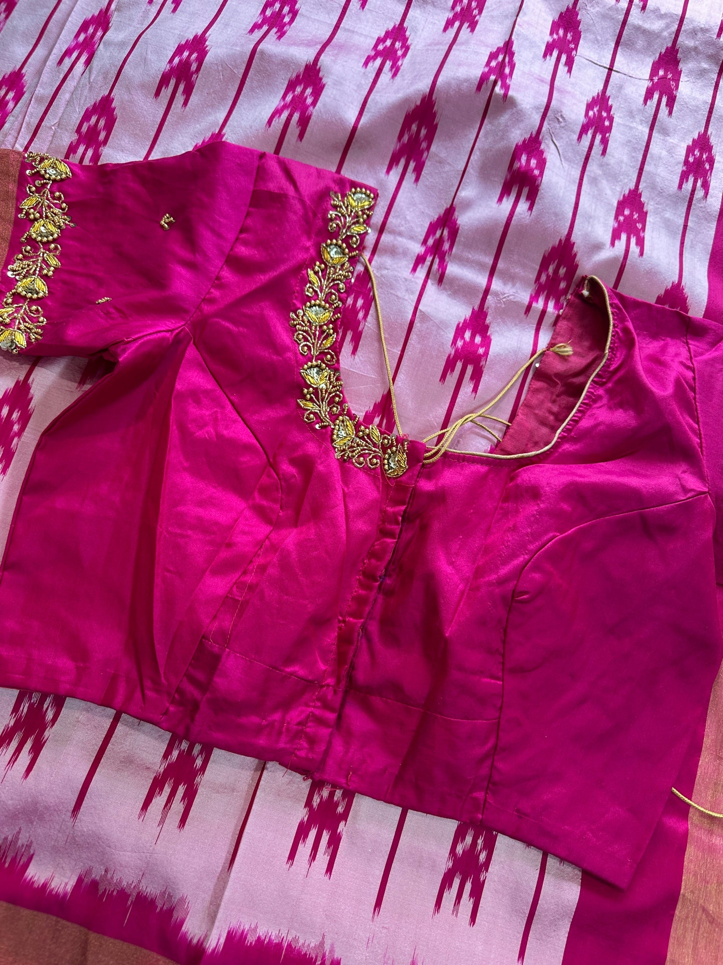 Pink Ikkat Pochampally Pure Silk