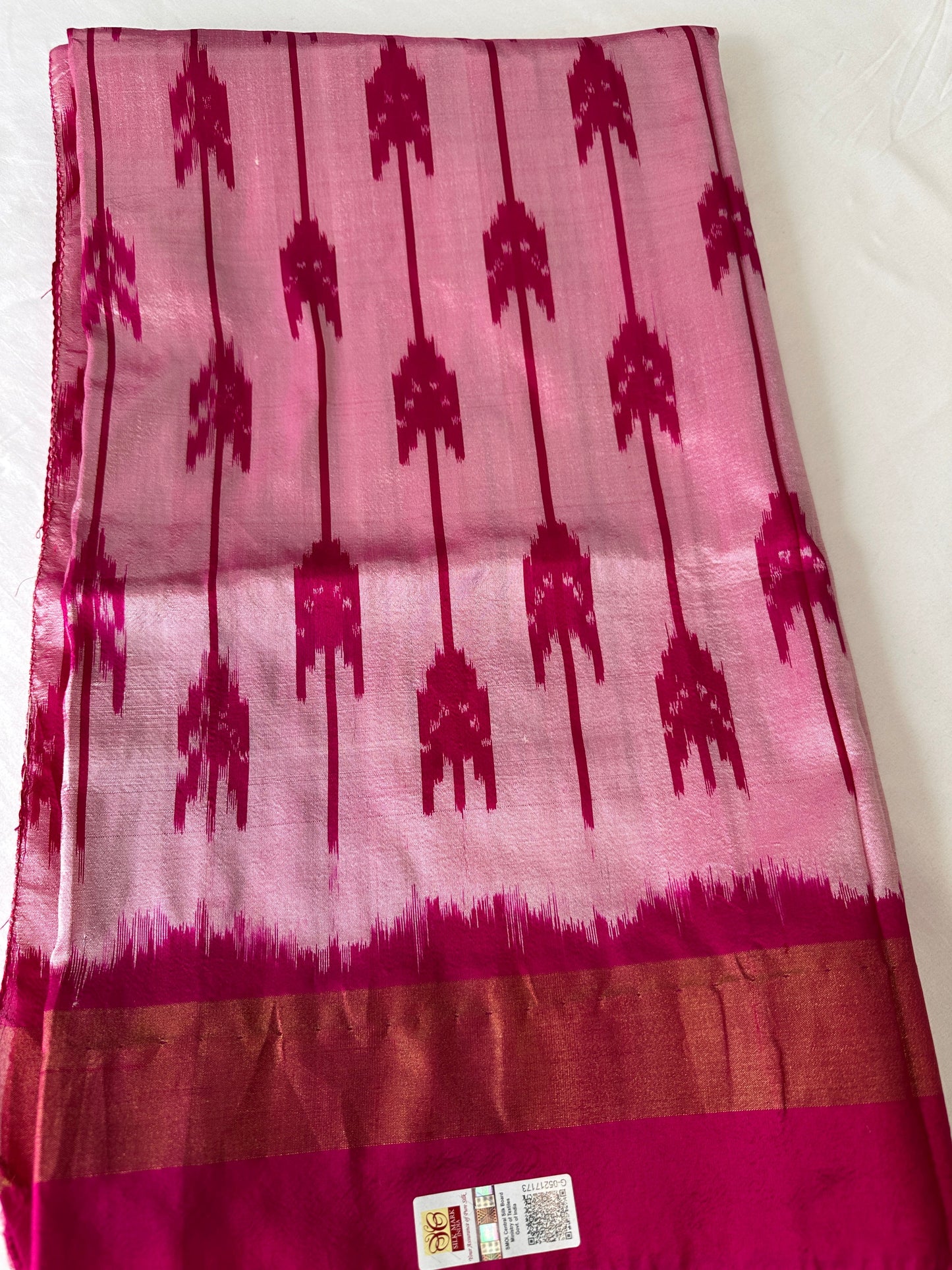 Pink Ikkat Pochampally Pure Silk