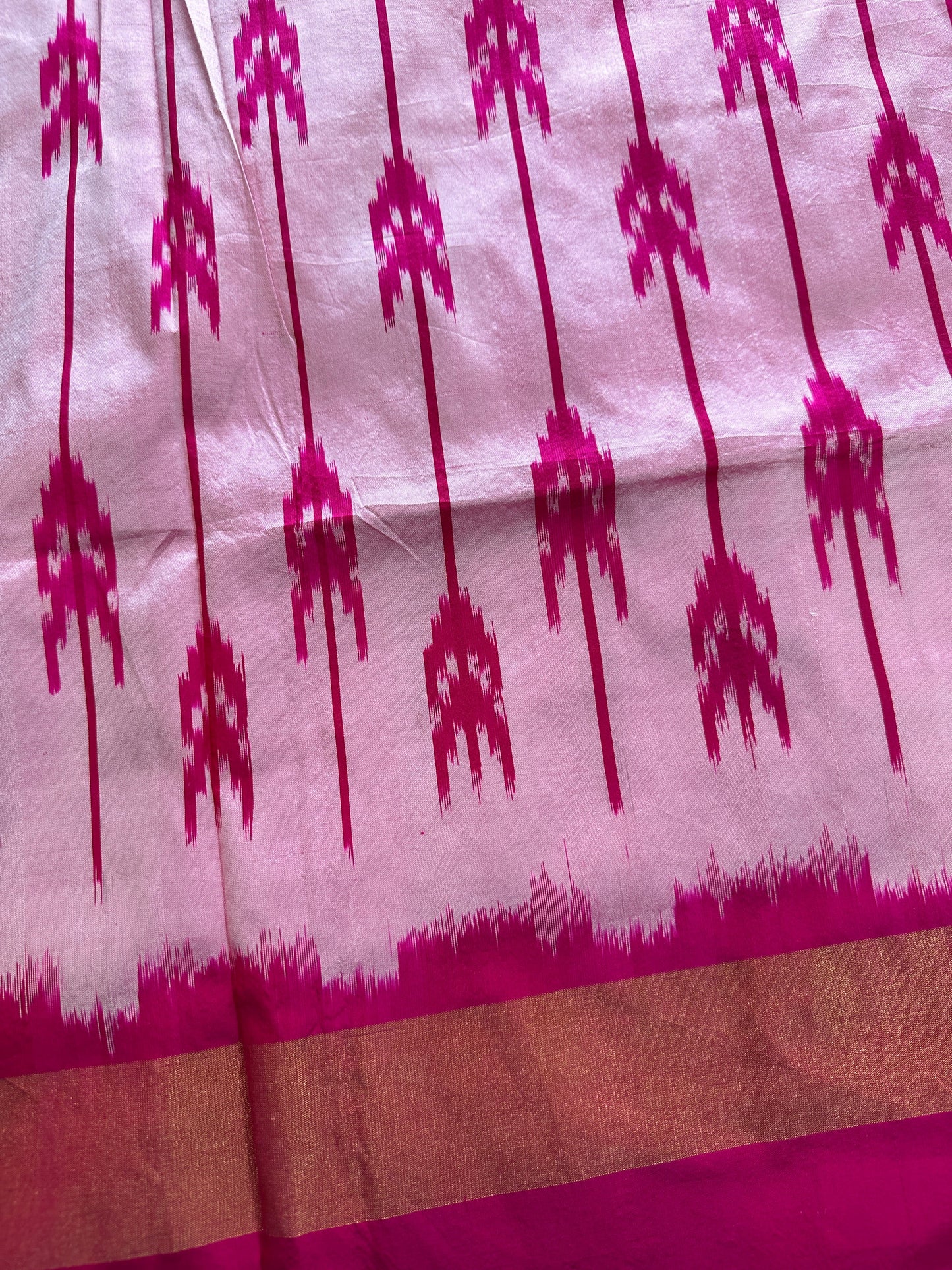 Pink Ikkat Pochampally Pure Silk