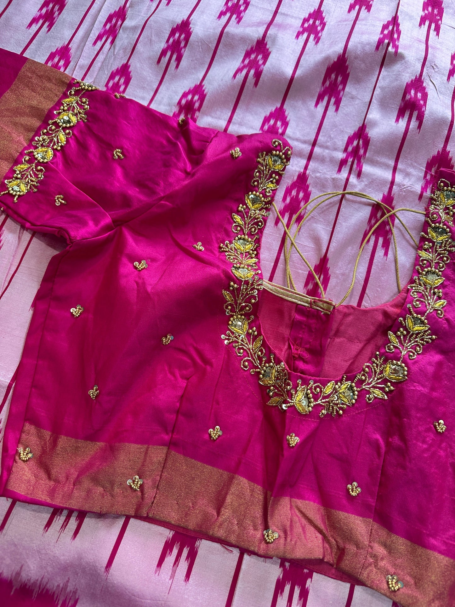 Pink Ikkat Pochampally Pure Silk