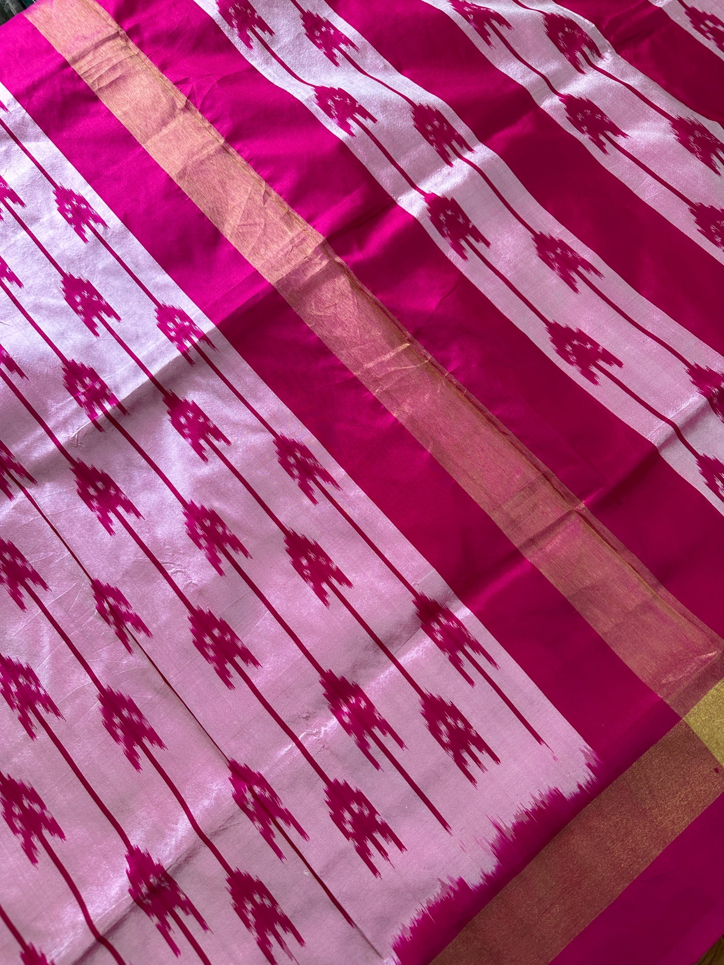Pink Ikkat Pochampally Pure Silk