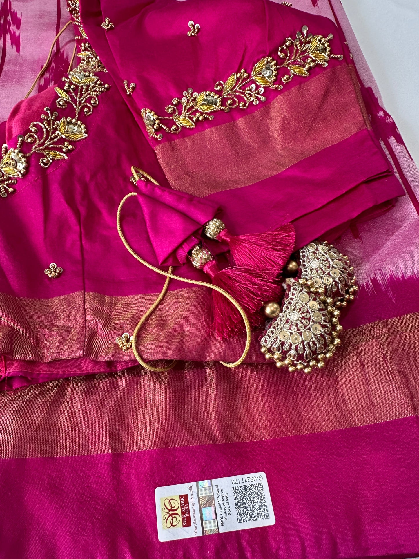 Pink Ikkat Pochampally Pure Silk