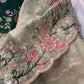 Fancy Georgette Shimmer Pista Green Saree