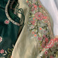 Fancy Georgette Shimmer Pista Green Saree