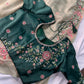 Fancy Georgette Shimmer Pista Green Saree
