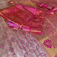 Self Zari Weaving Pink Semi Silk Saree