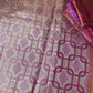 Self Zari Weaving Pink Semi Silk Saree