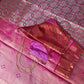 Self Zari Weaving Pink Semi Silk Saree