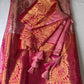 Self Zari Weaving Pink Semi Silk Saree