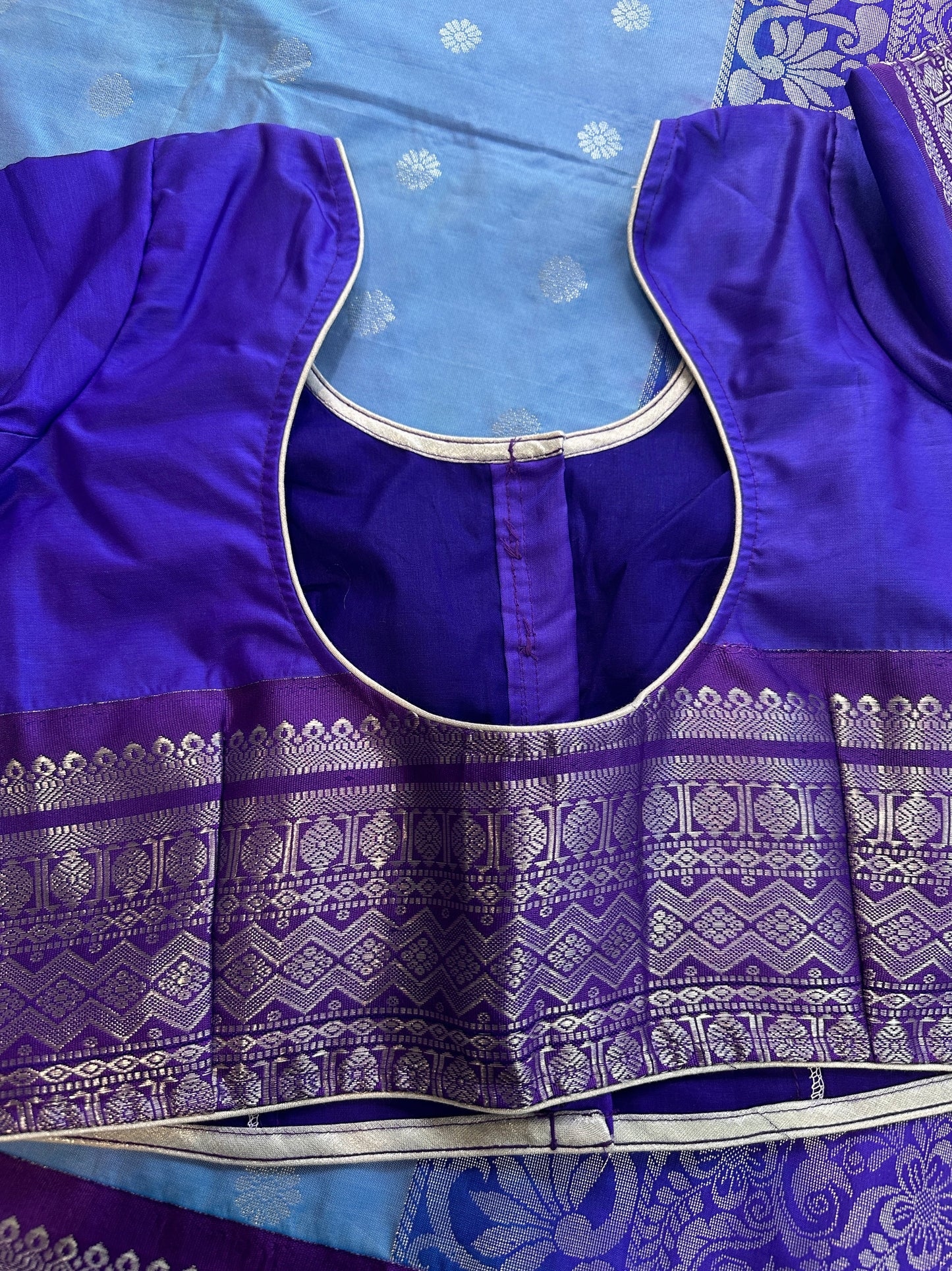Blue Venkatgiri Semi Silk Saree