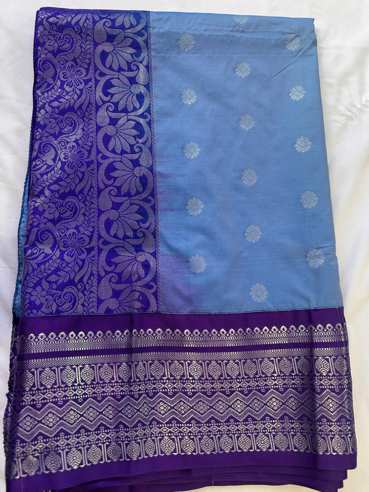 Blue Venkatgiri Semi Silk Saree