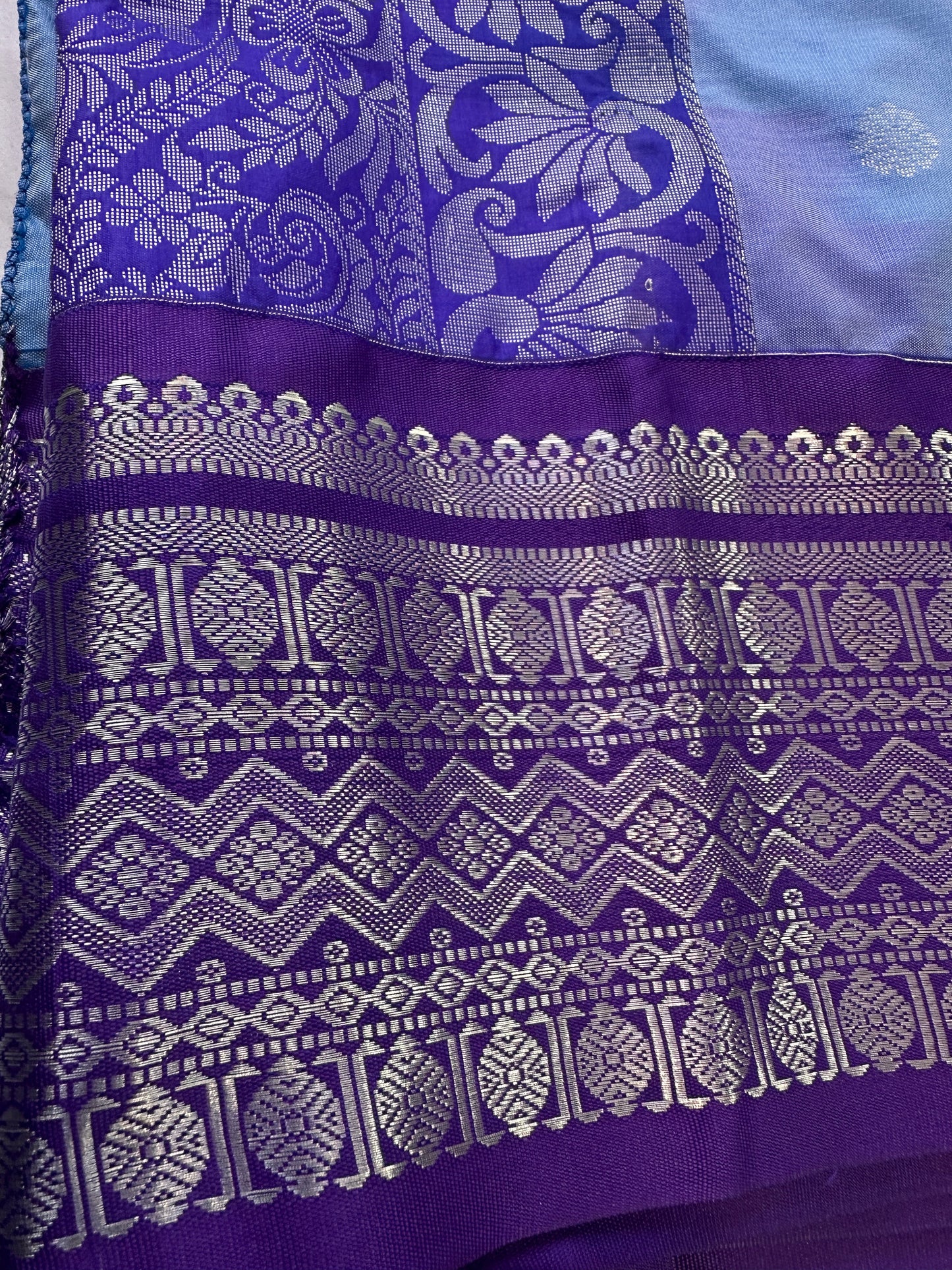 Blue Venkatgiri Semi Silk Saree
