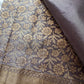 Grey Copper Self weaving Semi Kachi pattu Saree