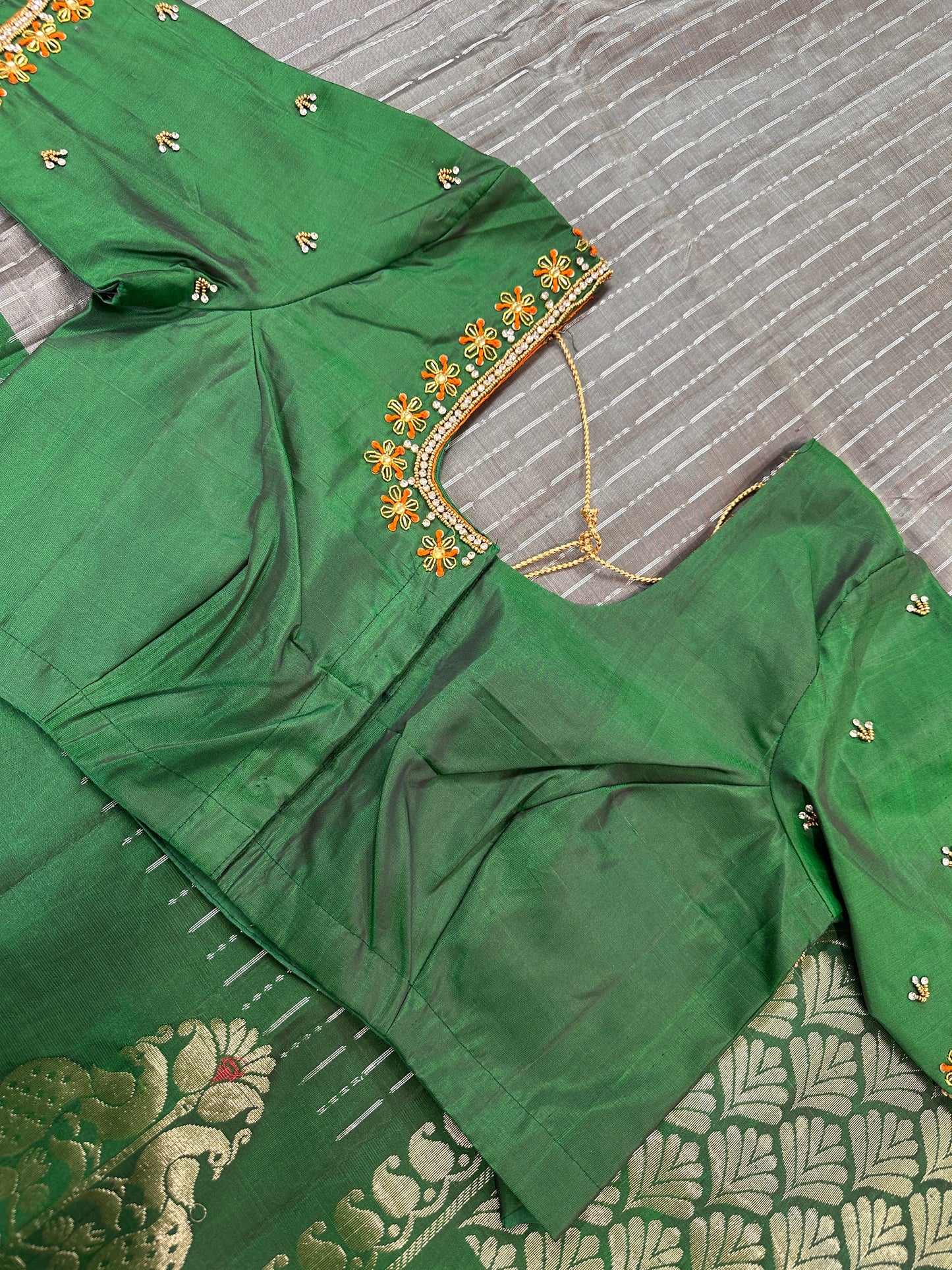 Grey Pure Kanchi Pattu Saree