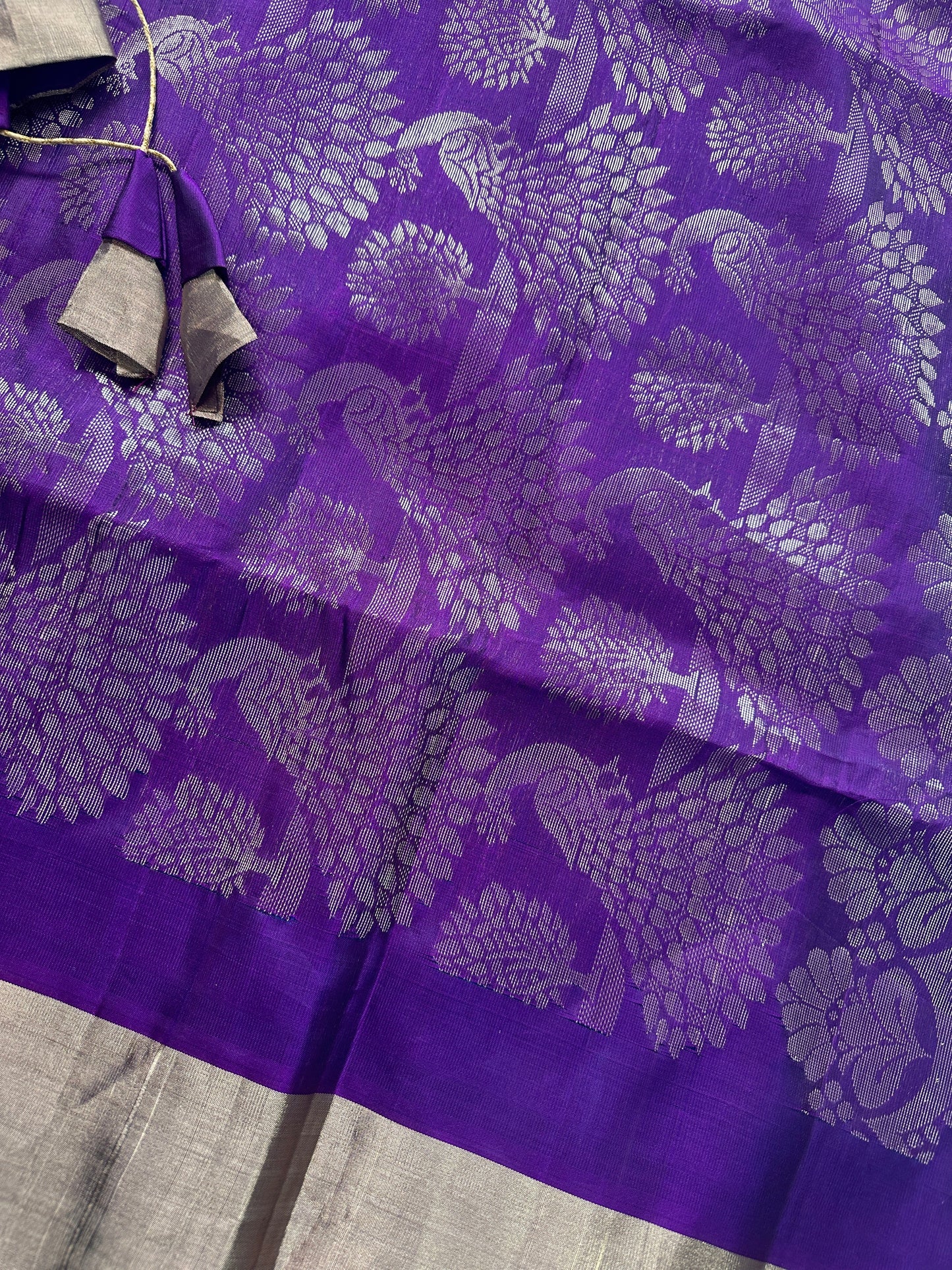 Blue Purple Pure Kanchi Saree