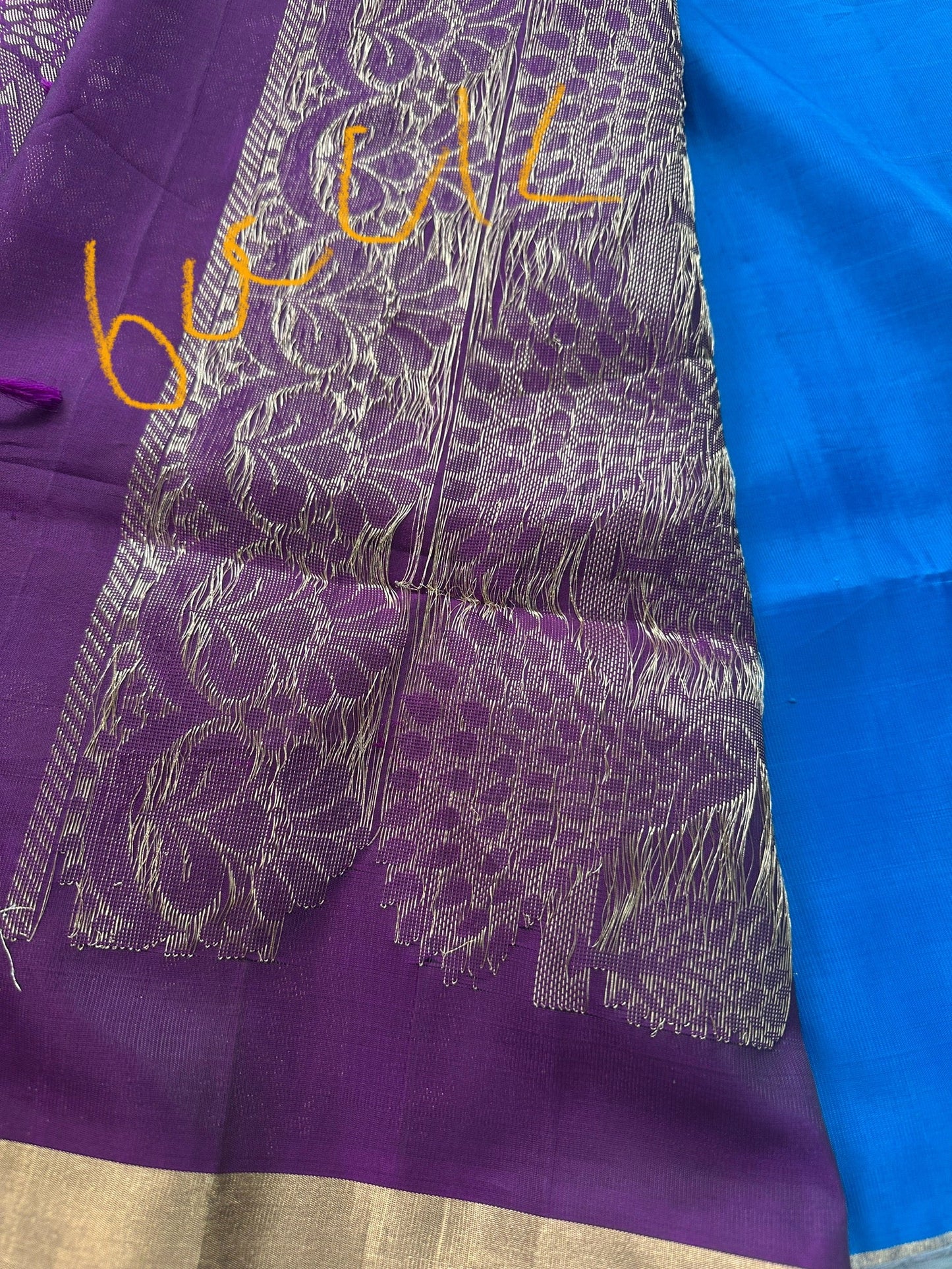 Blue Purple Pure Kanchi Saree
