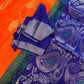Pure Kanchi Orange BluevSaree