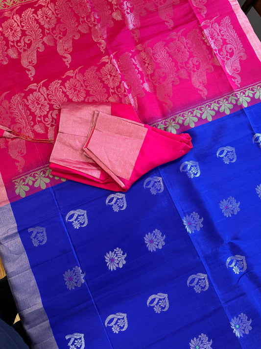 pure Uppada Pattu Blue Saree