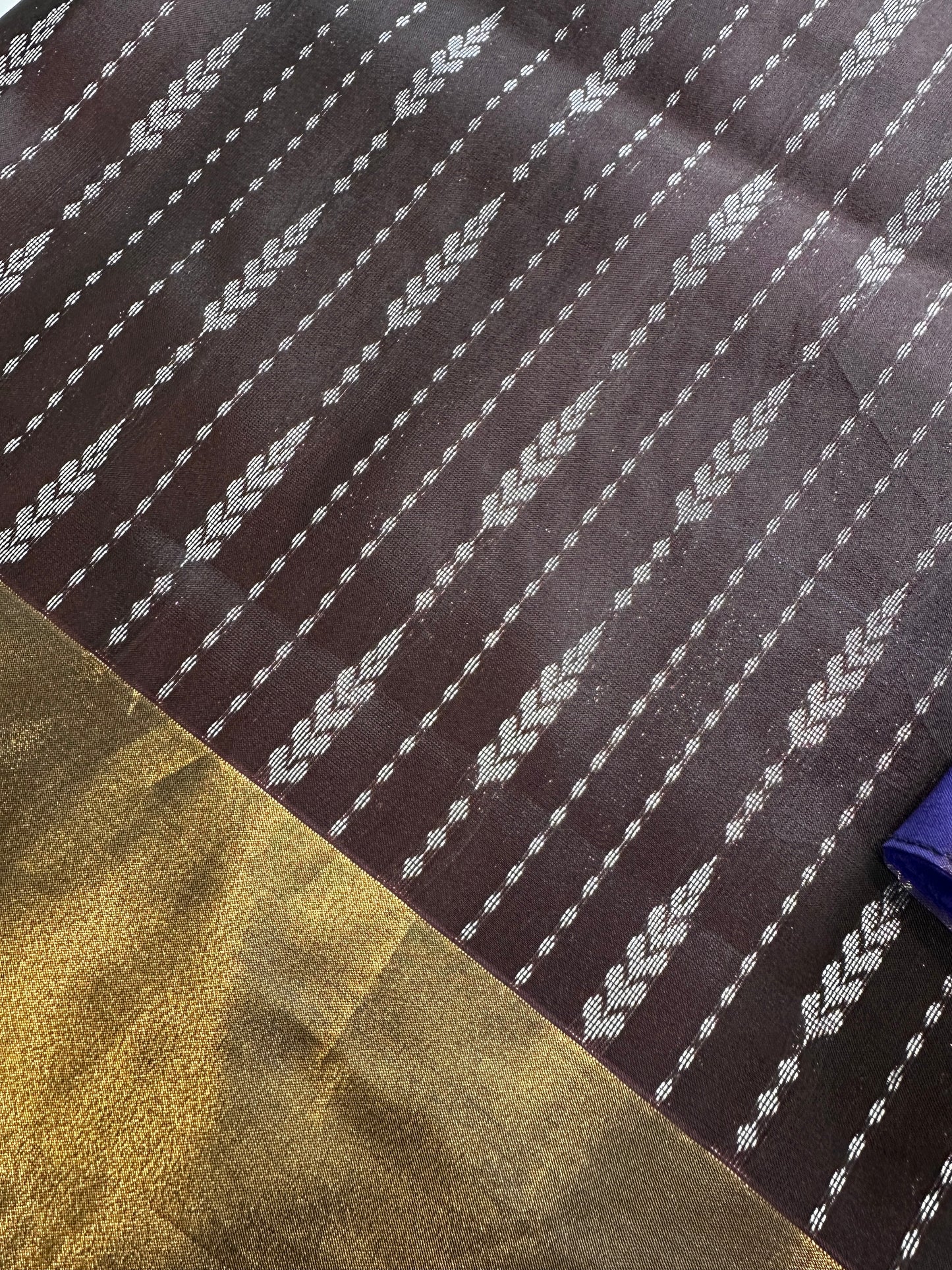 Semi Kanchi Brown Silk Saree