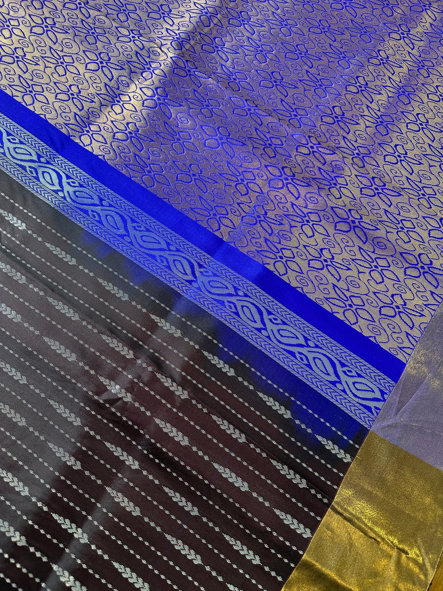 Semi Kanchi Brown Silk Saree