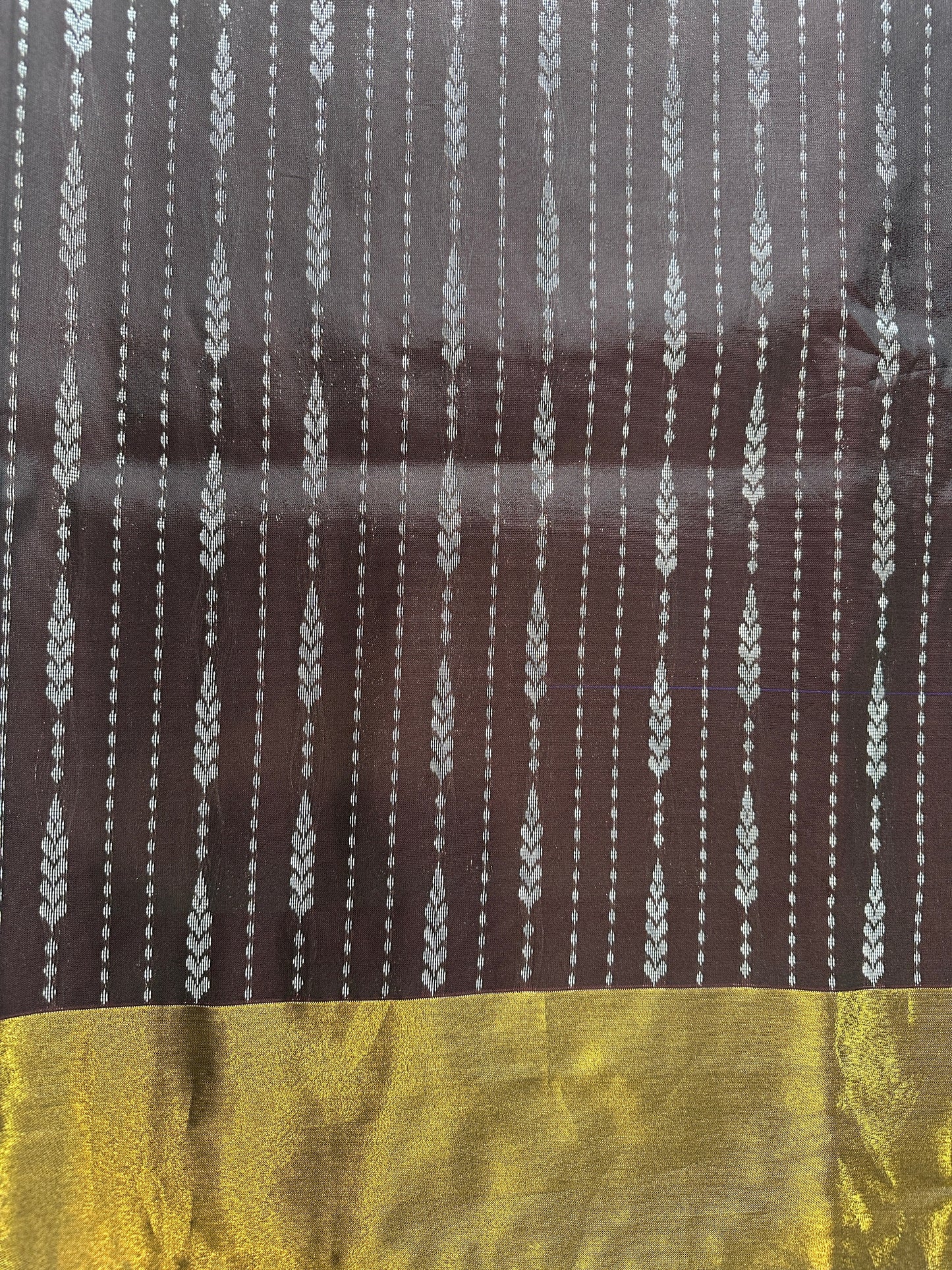 Semi Kanchi Brown Silk Saree