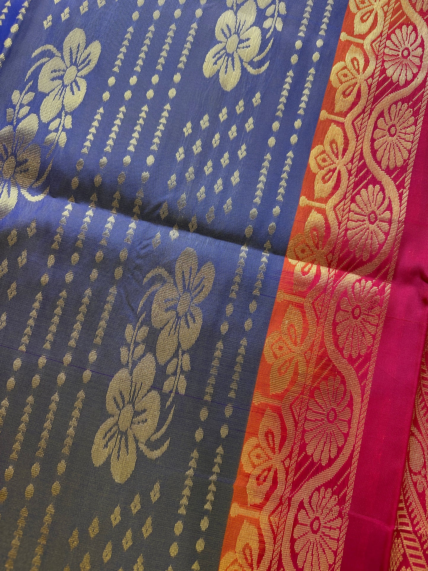 Semi Kanchi Purple Silk Saree