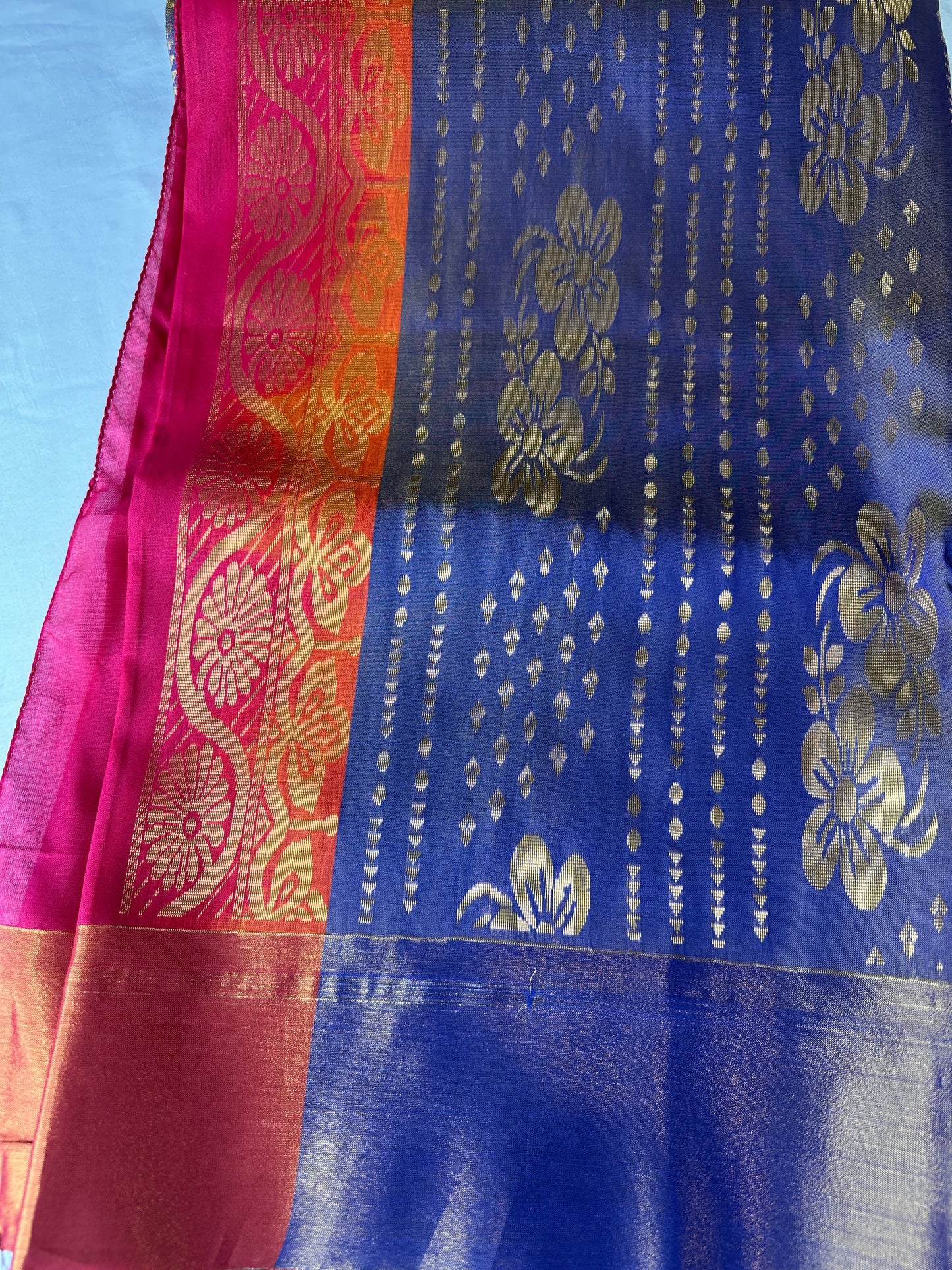Semi Kanchi Purple Silk Saree