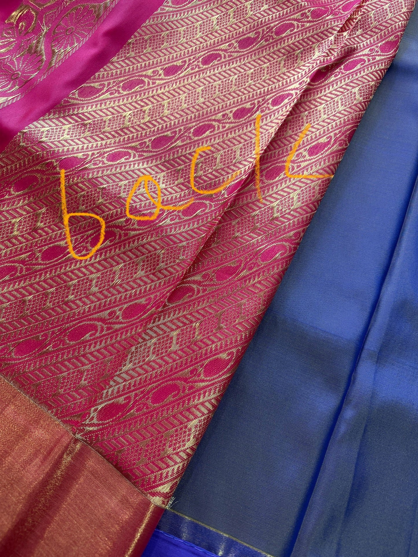 Semi Kanchi Purple Silk Saree